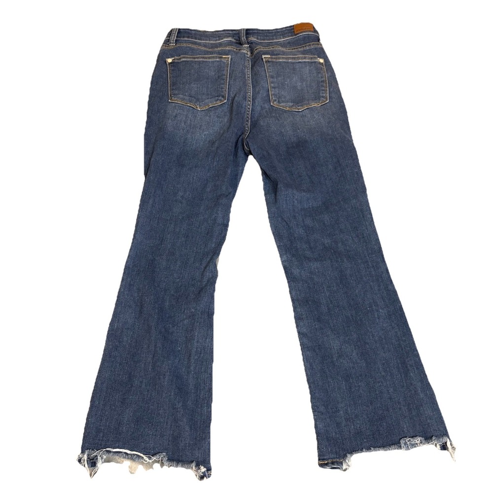 Women's Judy Blue‎ Frayed Cropped Boot Cut Jeans Size 9/29 Stretch - Picture 10 of 11